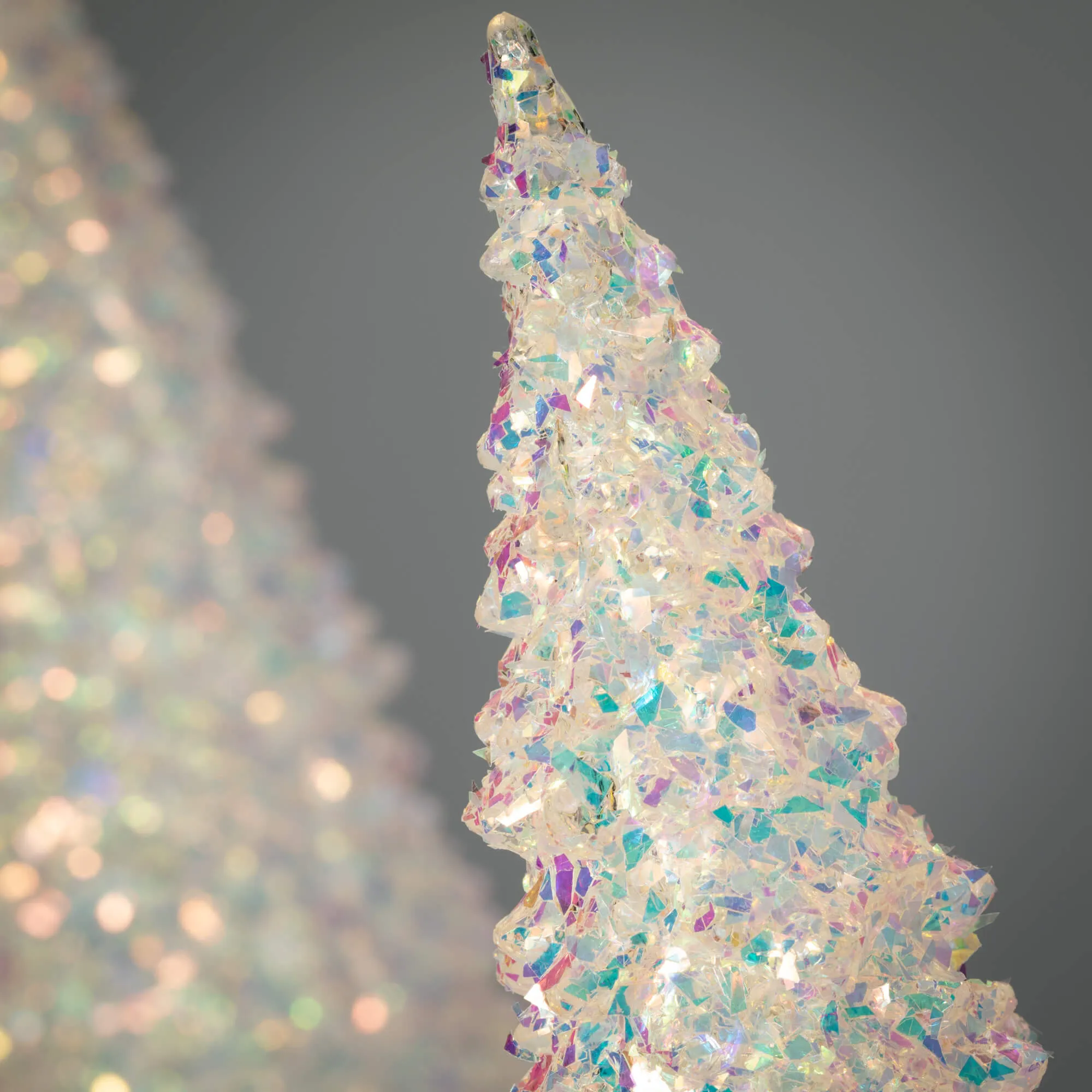 21"H and 17"H Sullivans LED Confetti Cone Tree - Set of 2, Multicolored