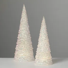 21"H and 17"H Sullivans LED Confetti Cone Tree - Set of 2, Multicolored