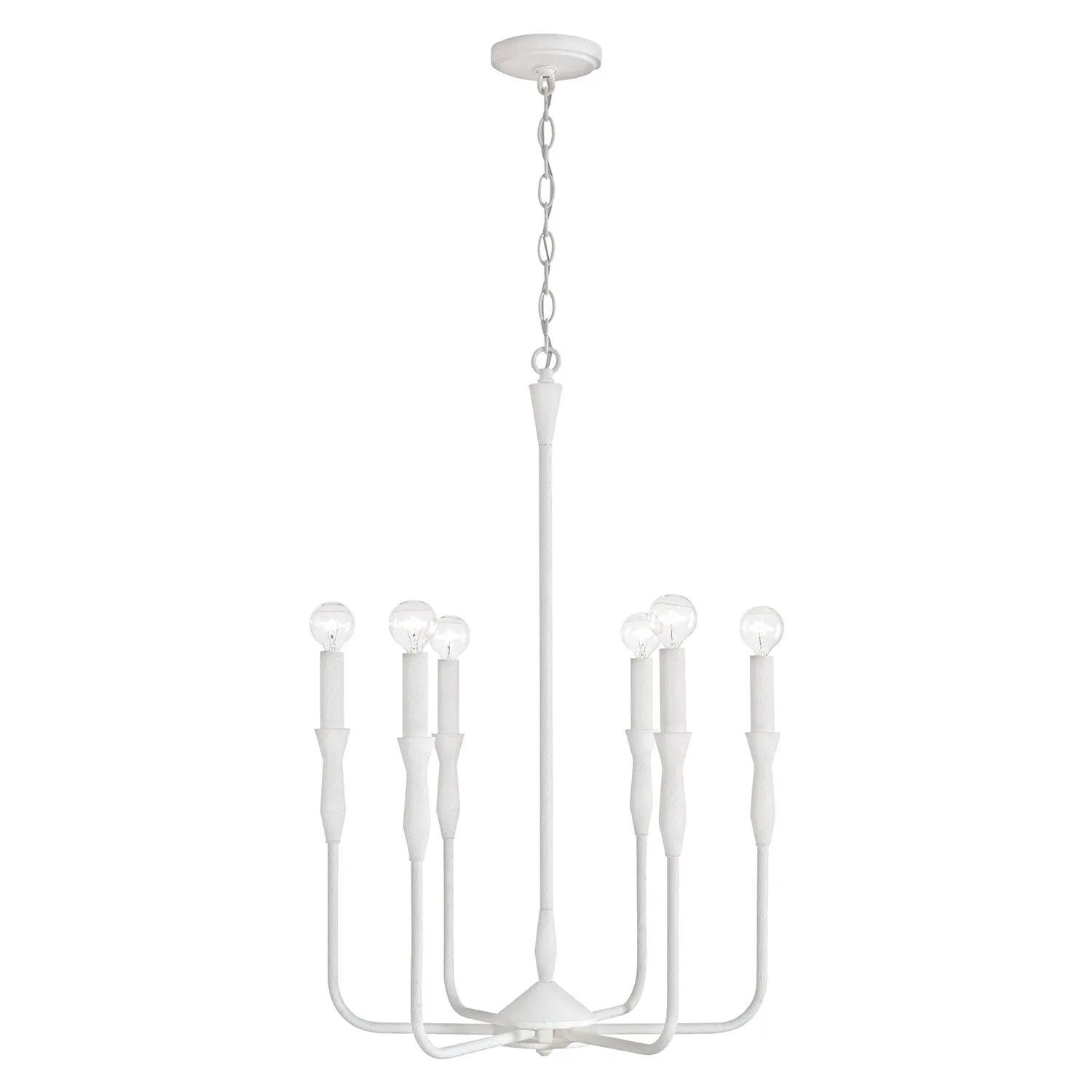 30"H PALOMA 6-LIGHT CHANDELIER, TEXTURED WHITE