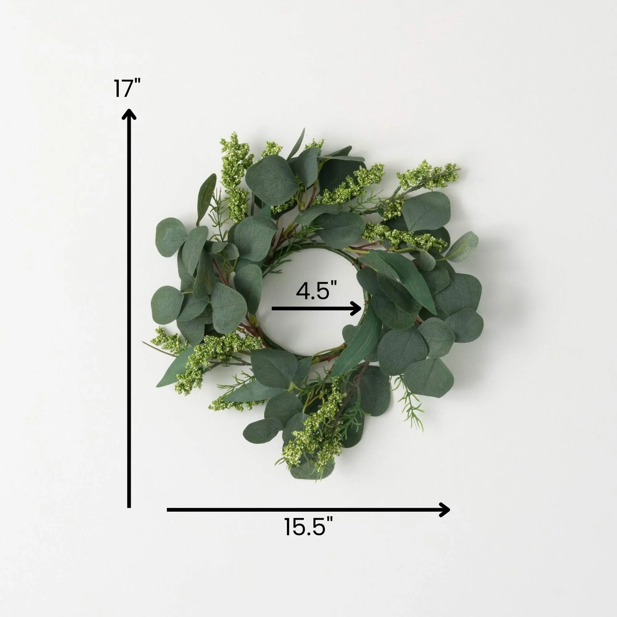 4.5"H Sullivans Seeded Eucalyptus Mini Wreath, Green