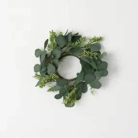 4.5"H Sullivans Seeded Eucalyptus Mini Wreath, Green