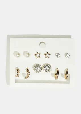 6-Pair Fashion Earrings