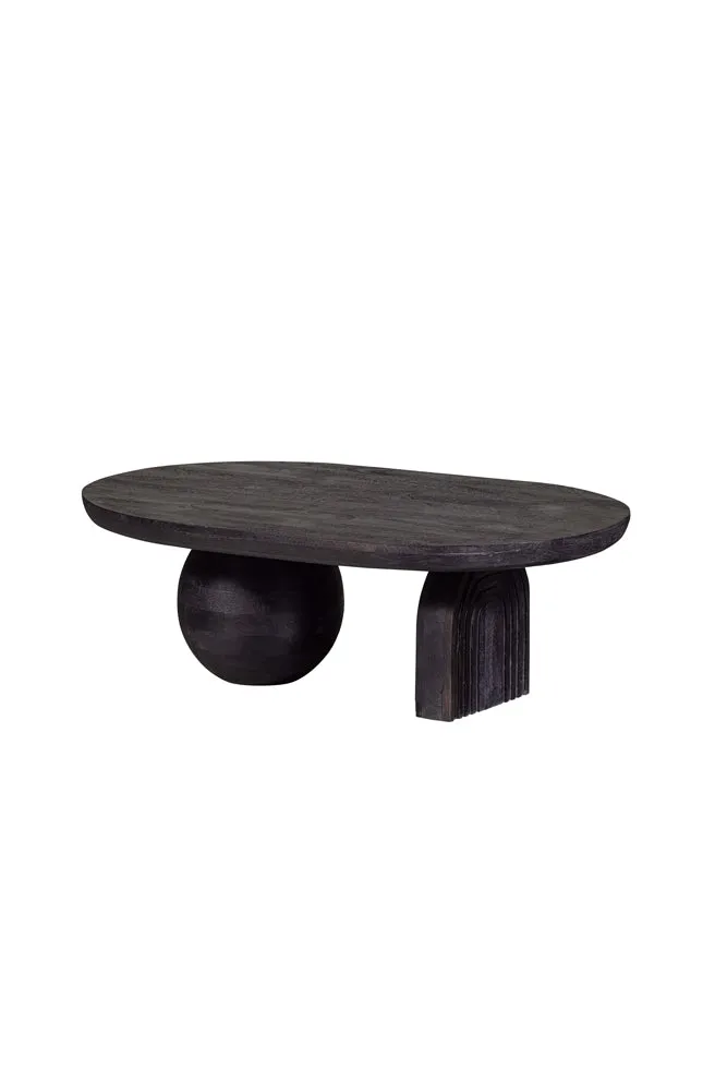 Abstract Black Mango Wood Coffee Table