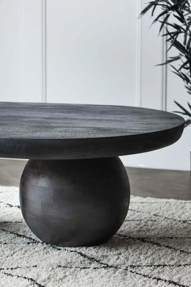 Abstract Black Mango Wood Coffee Table