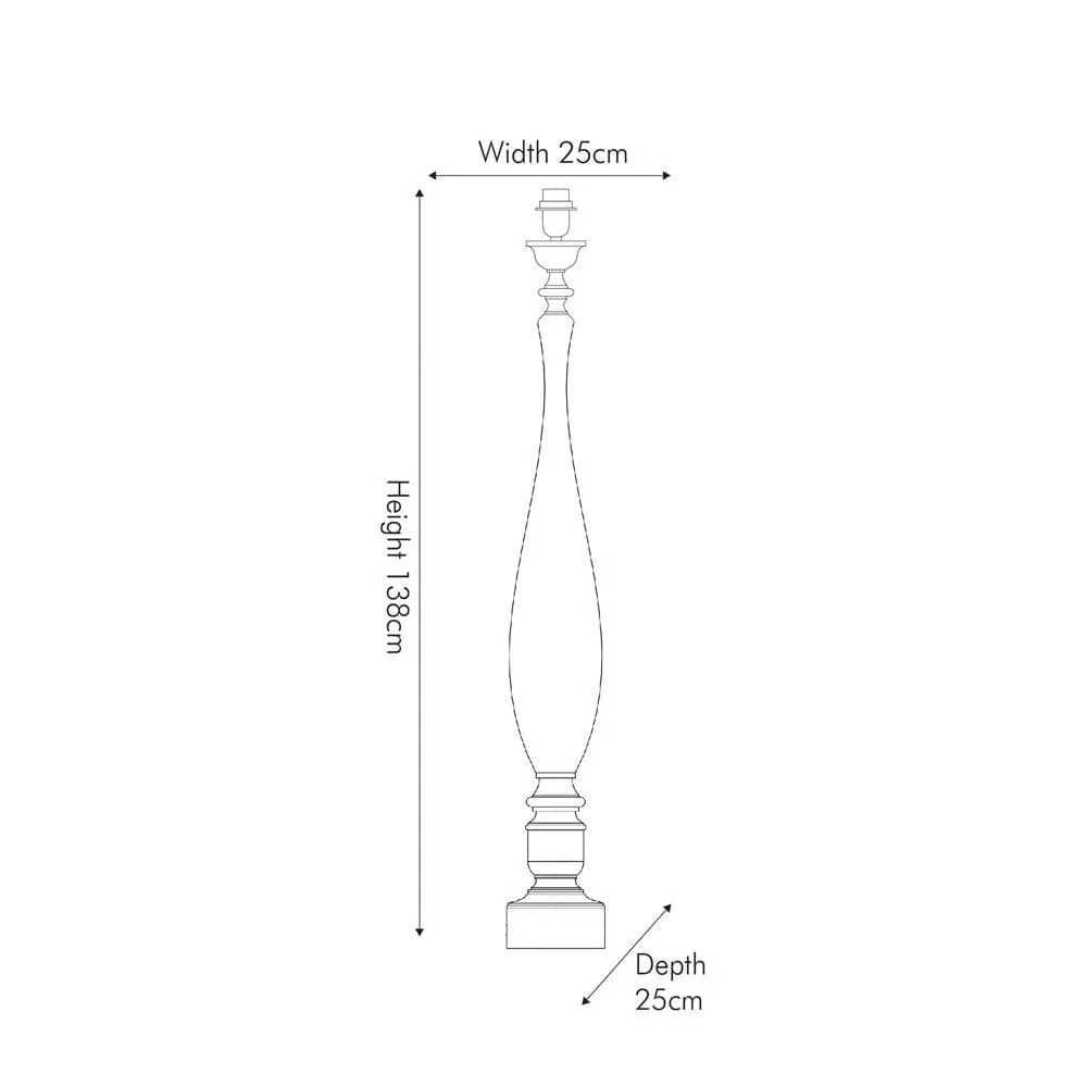 Alia Grey Wash Turned Mango Wood Floor Lamp - Base Only