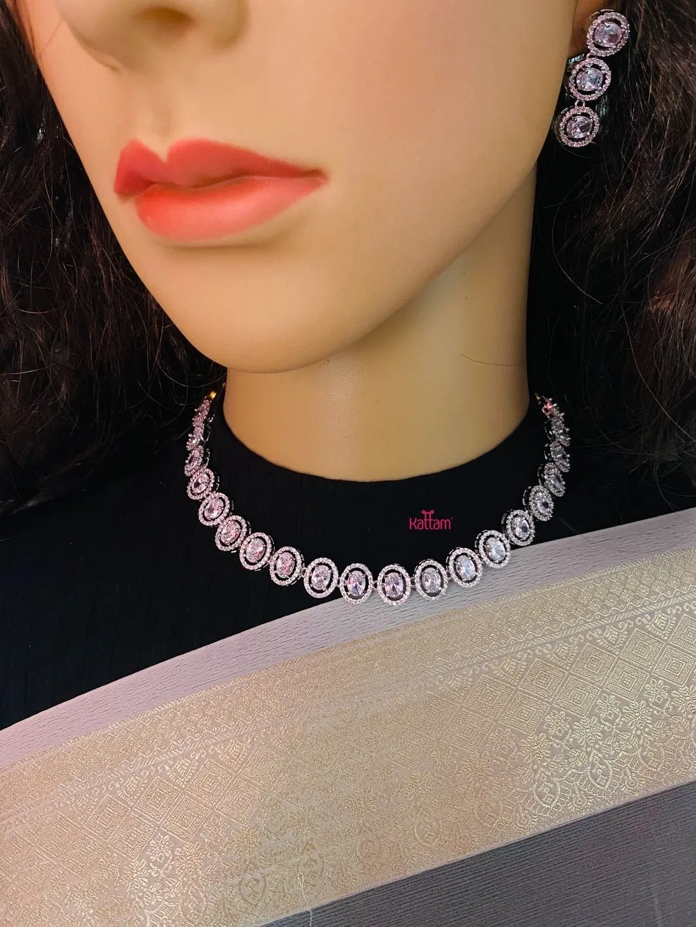 American Diamond Oval Necklace