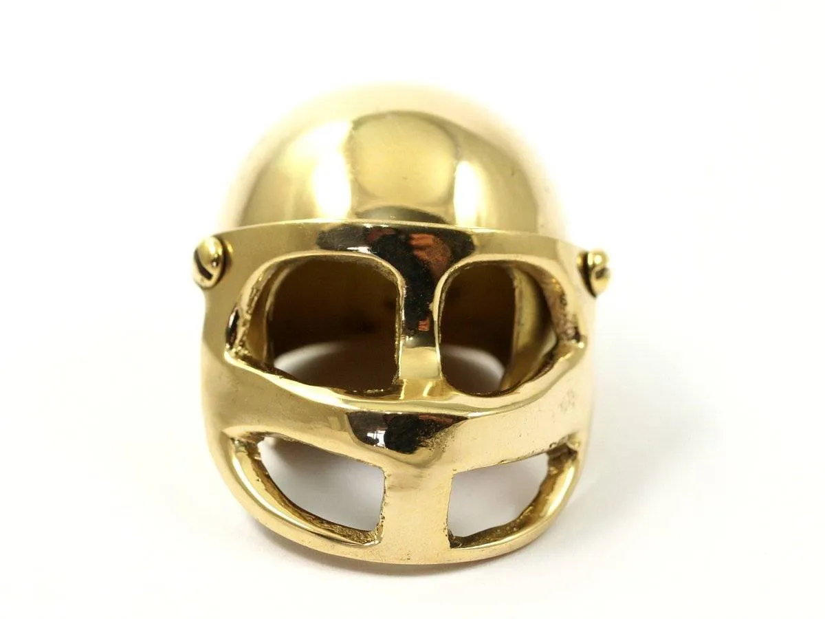 American Football Helmet, 1 Raw Brass American Football Helmet Charms Figure