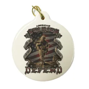 American Soldier Christmas Ornament