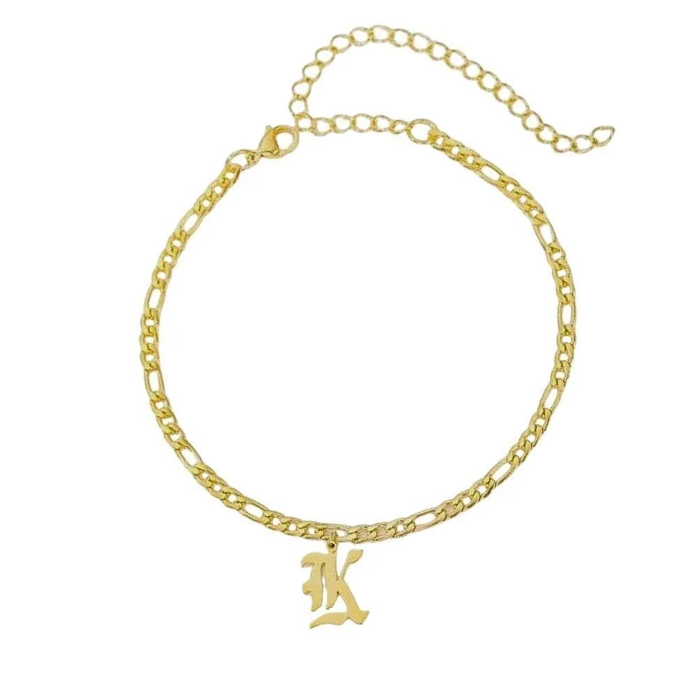 Ancient Old English Initial Figaro Anklet