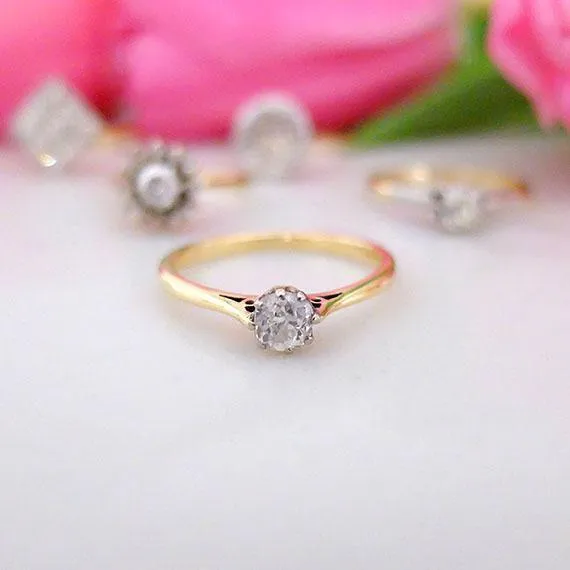 Antique Victorian Old Cut Diamond Ring