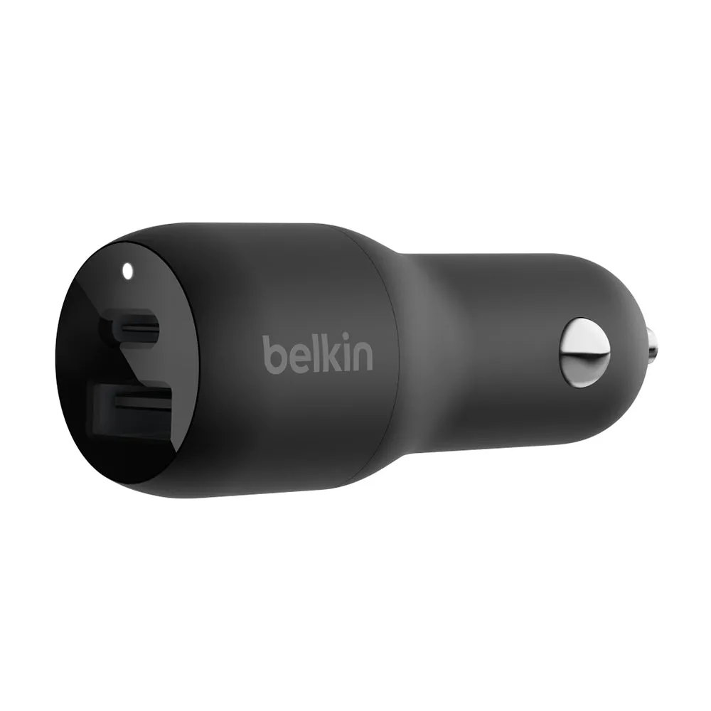 Belkin 37w Dual Car Charger USB-C & USB-A PPS-Black