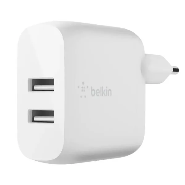 BELKIN BoostCharge 24W Dual USB-A PD 3.0 PPS Wall Charger with USB-C Cable