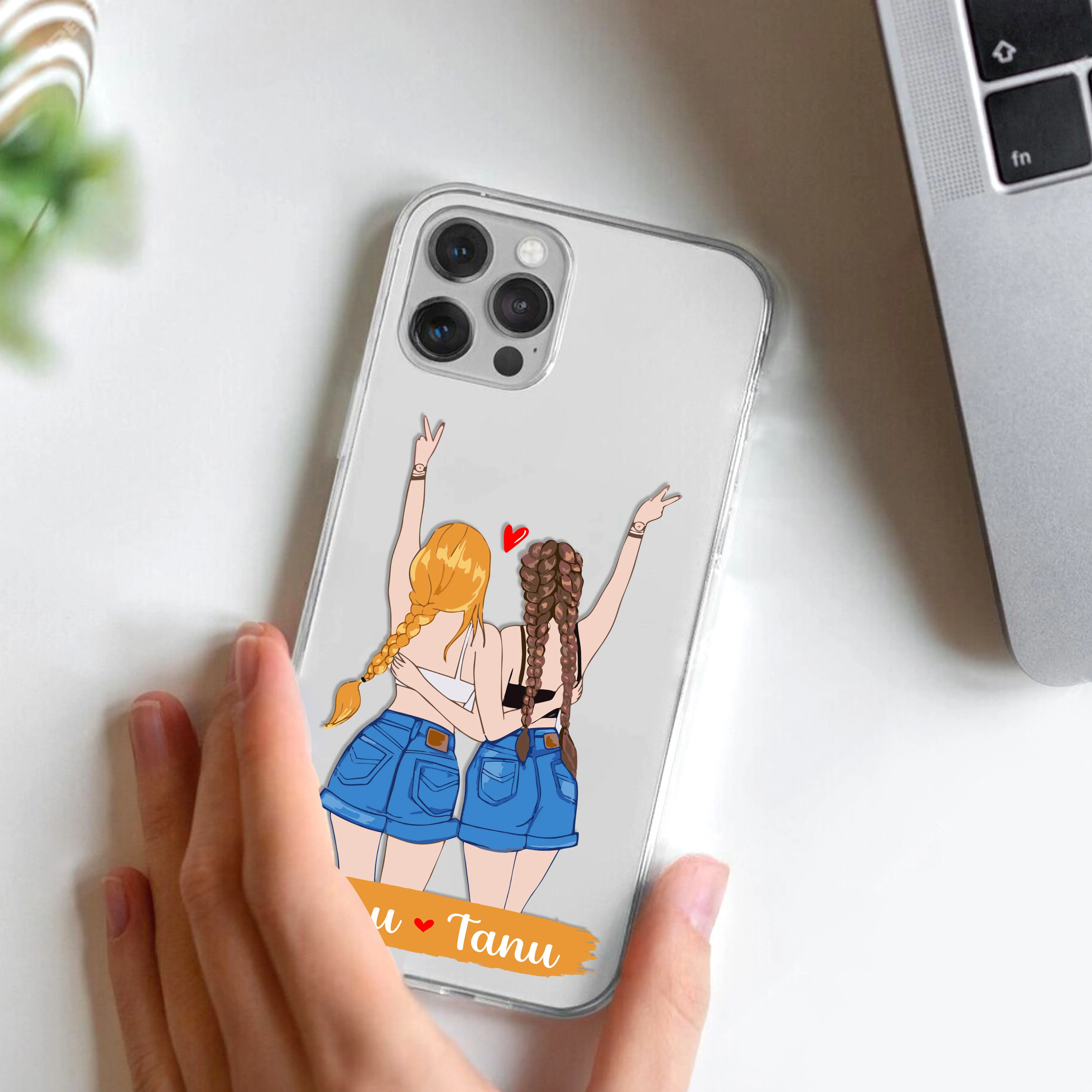 Besties Forever Customize Transparent Silicon Case For iPhone