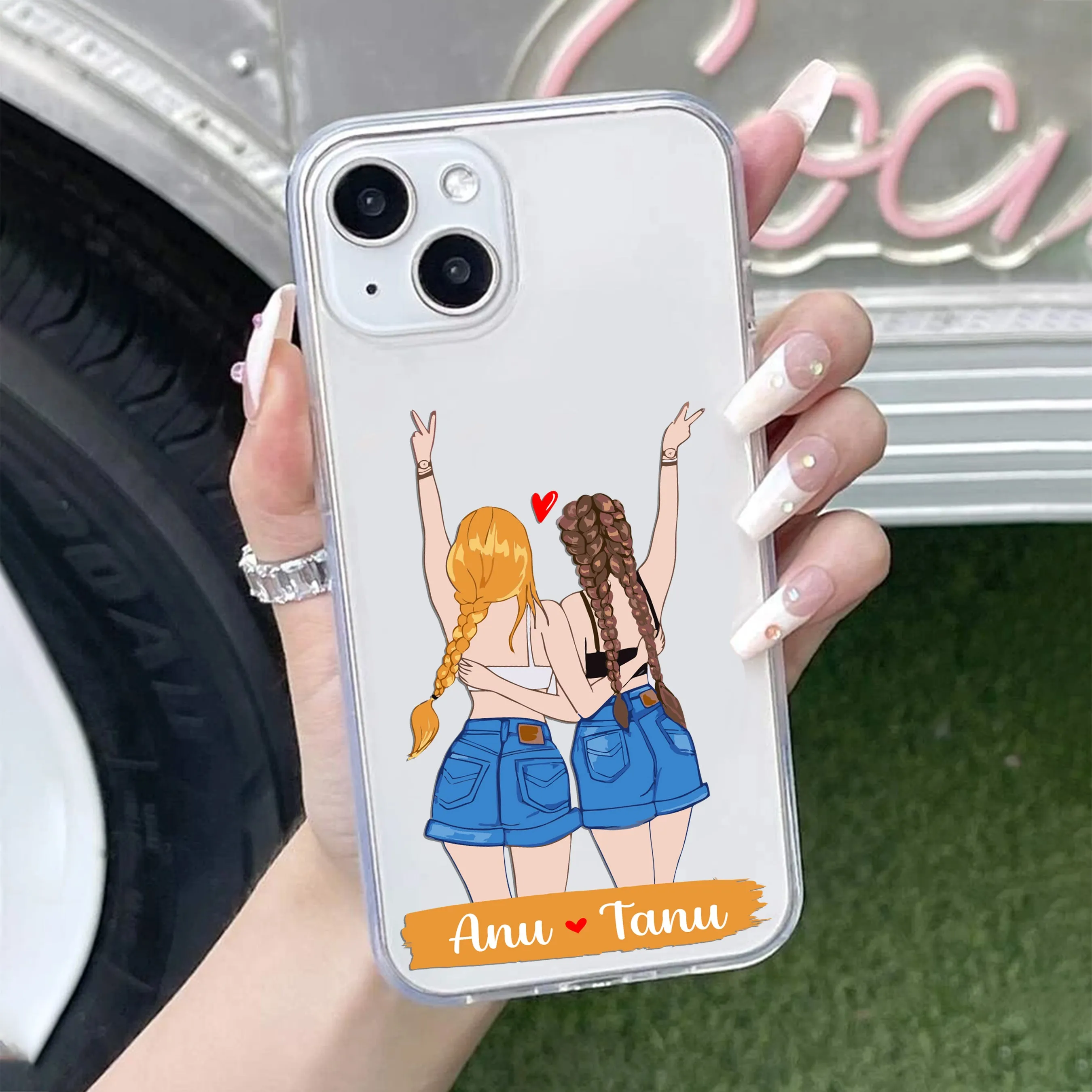 Besties Forever Customize Transparent Silicon Case For iPhone