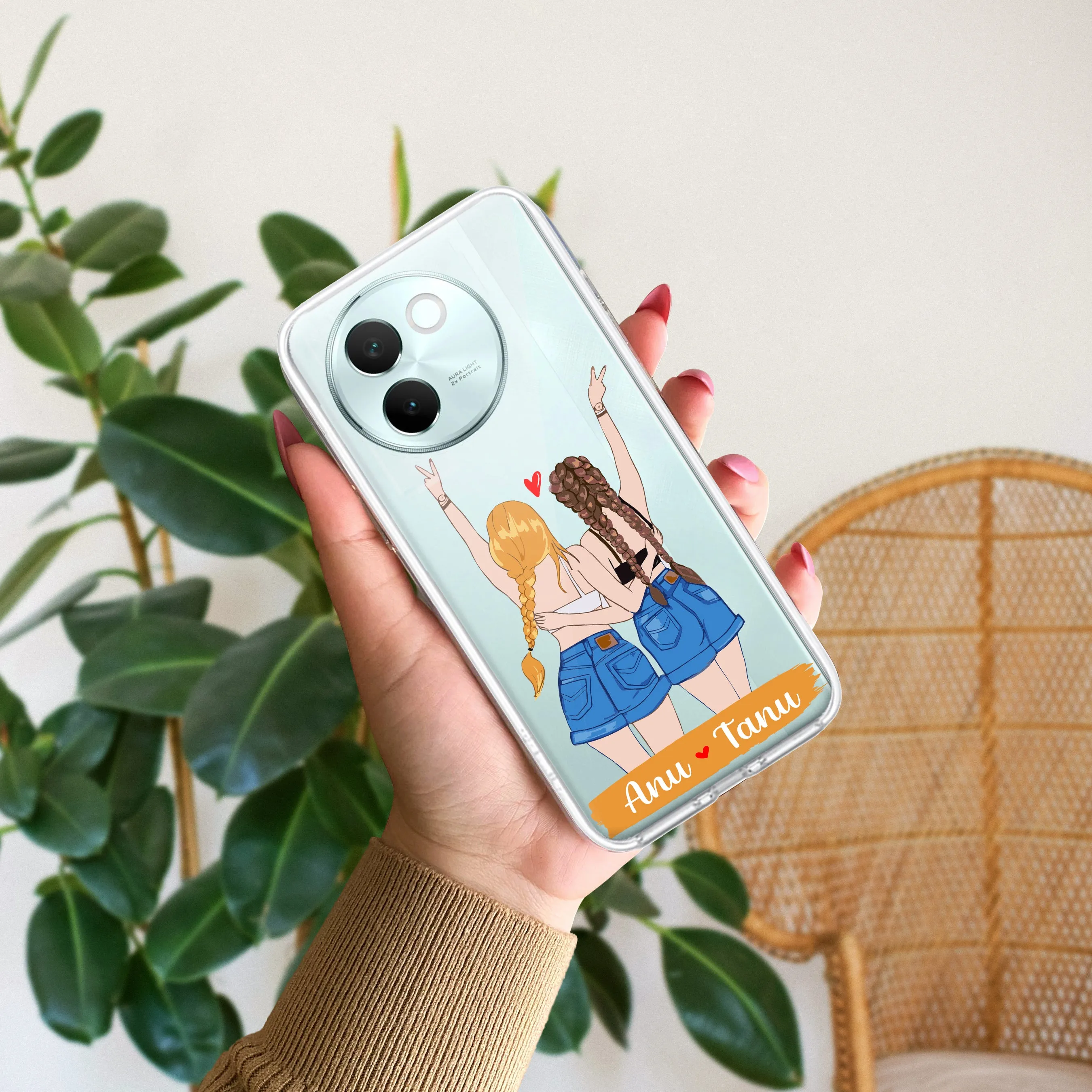 Besties Forever Customize Transparent Silicon Case For Vivo