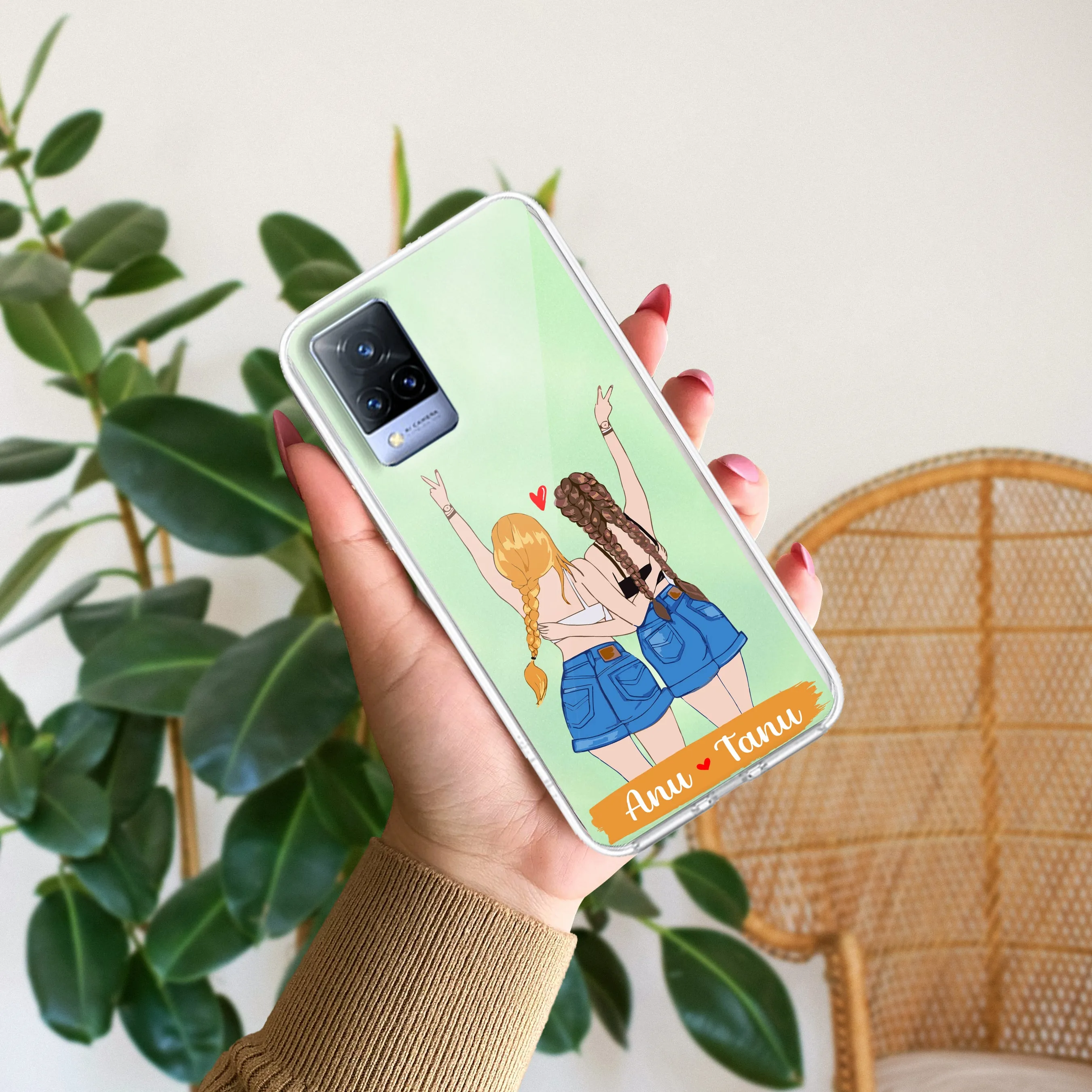 Besties Forever Customize Transparent Silicon Case For Vivo