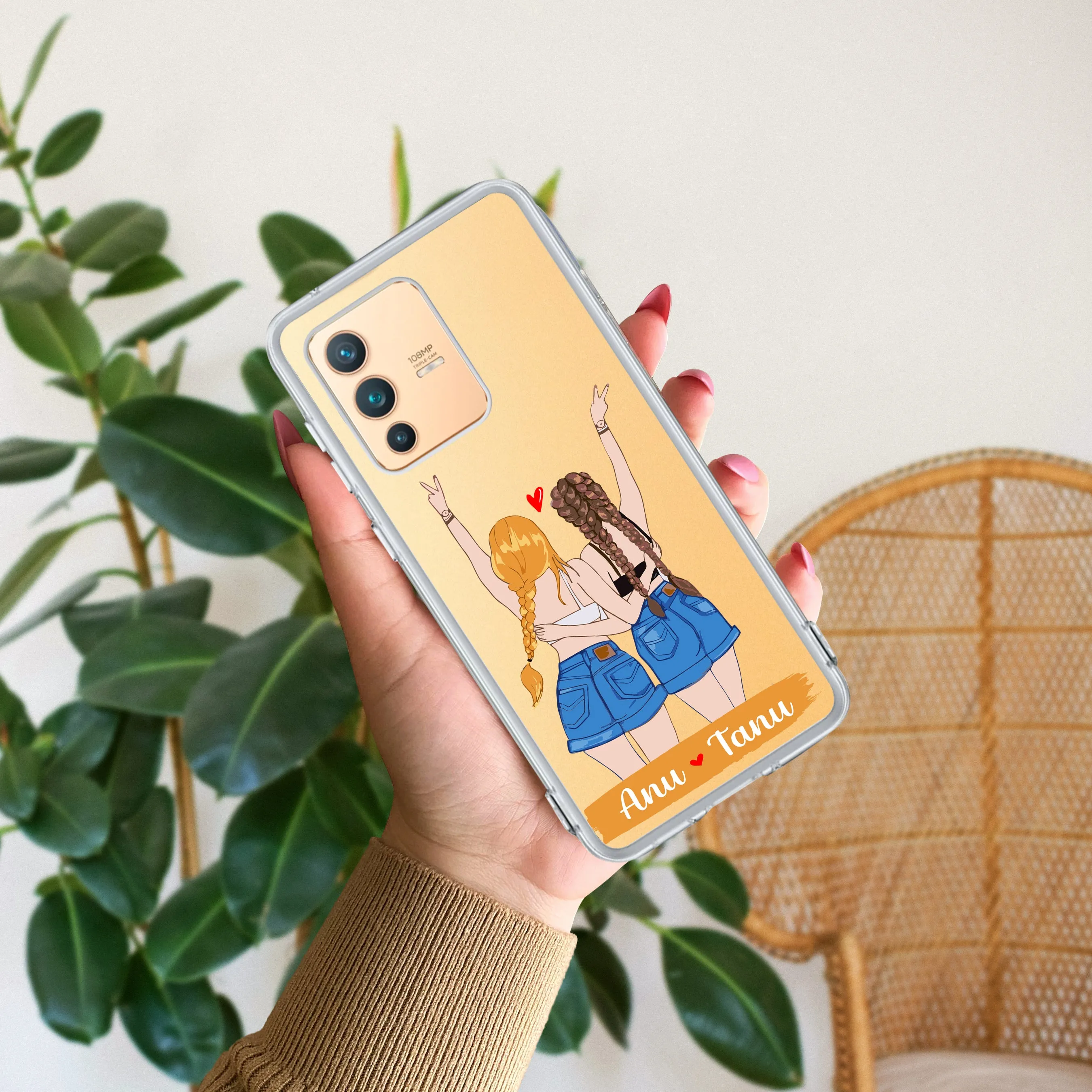 Besties Forever Customize Transparent Silicon Case For Vivo