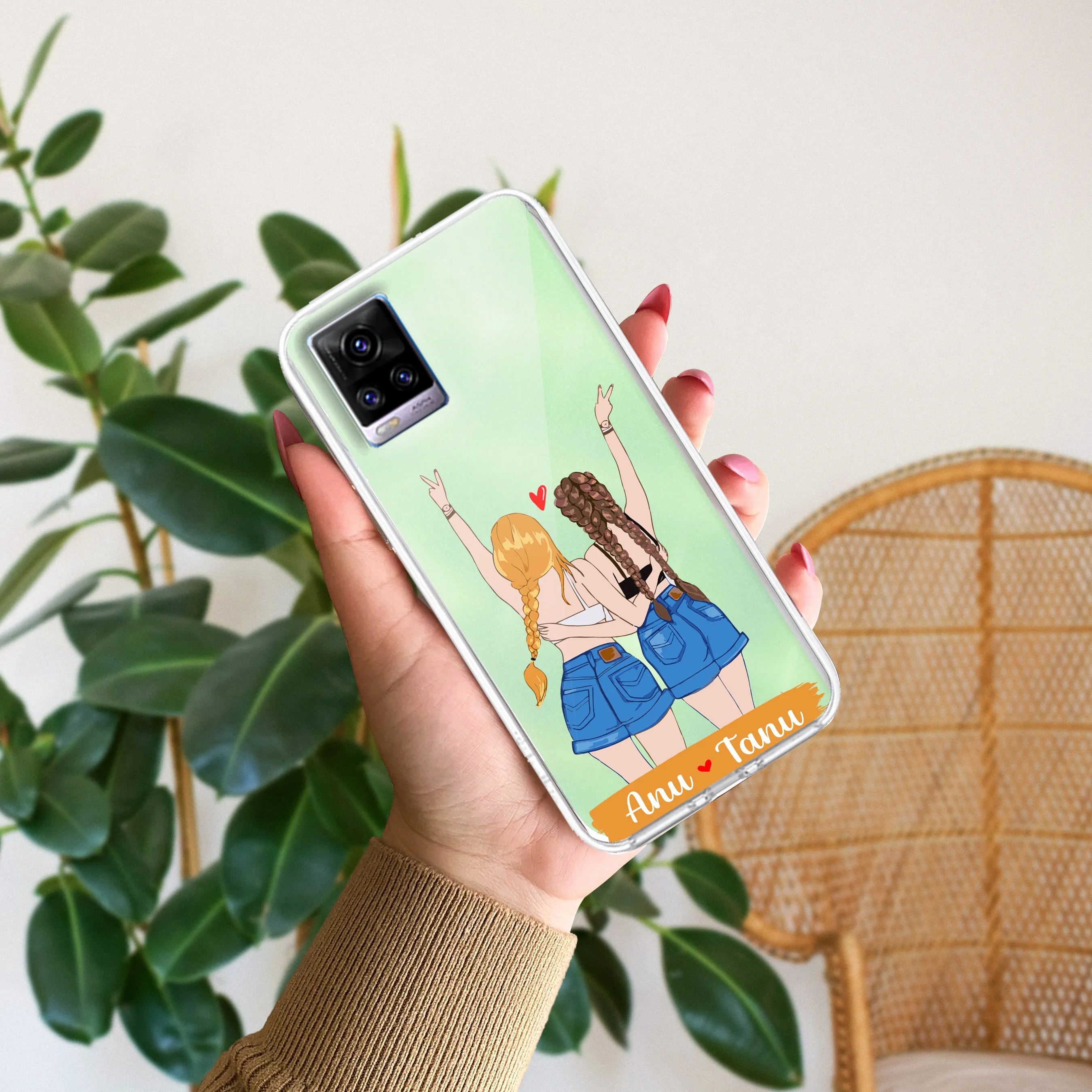 Besties Forever Customize Transparent Silicon Case For Vivo