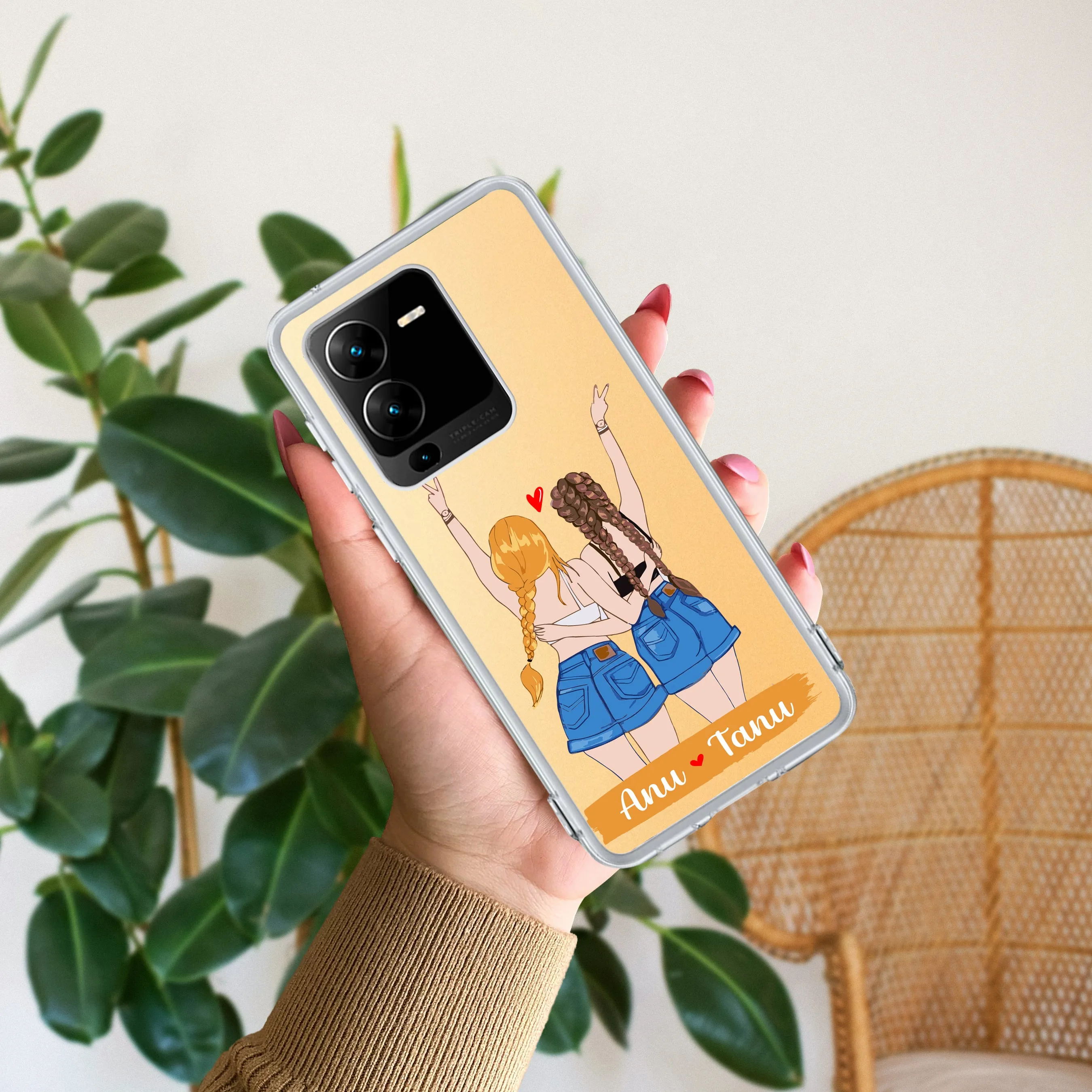 Besties Forever Customize Transparent Silicon Case For Vivo