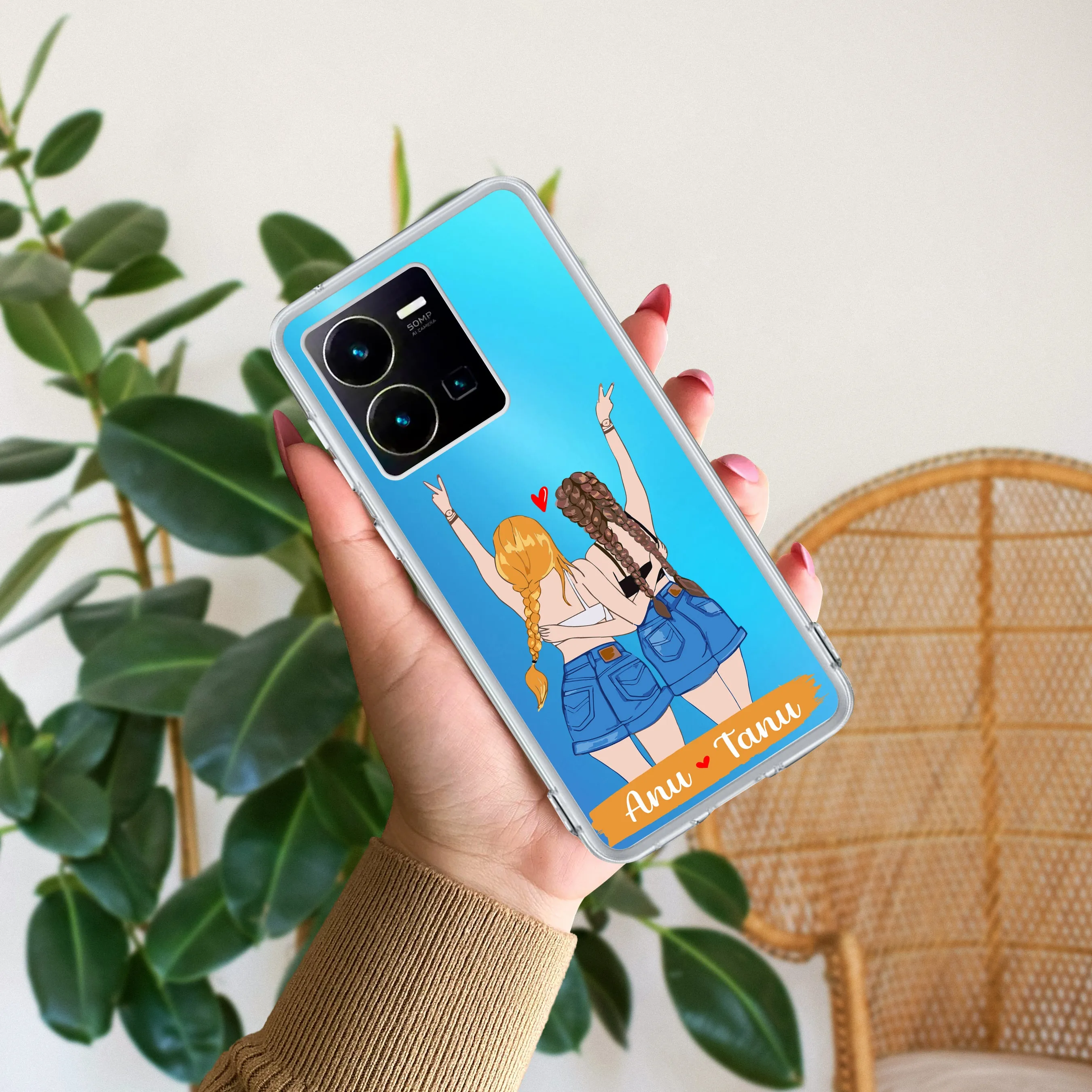 Besties Forever Customize Transparent Silicon Case For Vivo