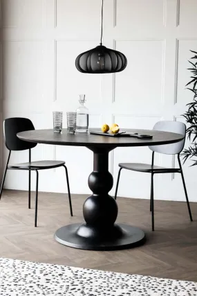 Black Mango Wood Round Dining Table