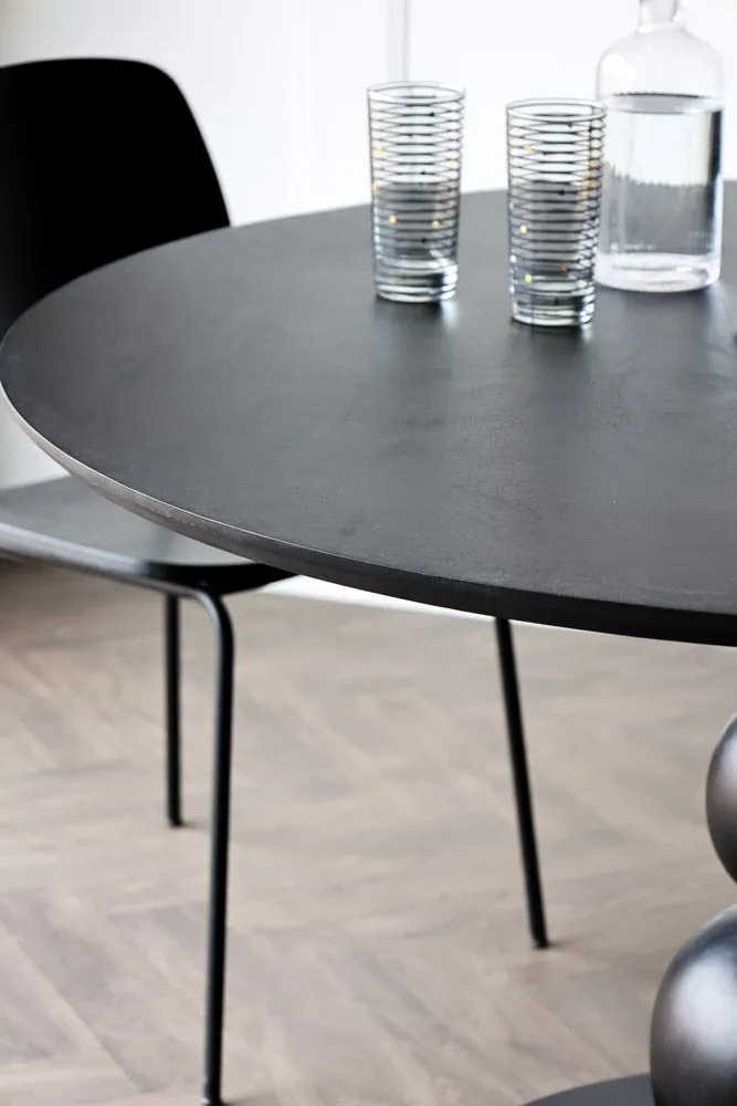 Black Mango Wood Round Dining Table