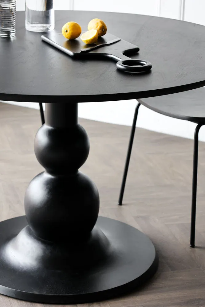 Black Mango Wood Round Dining Table