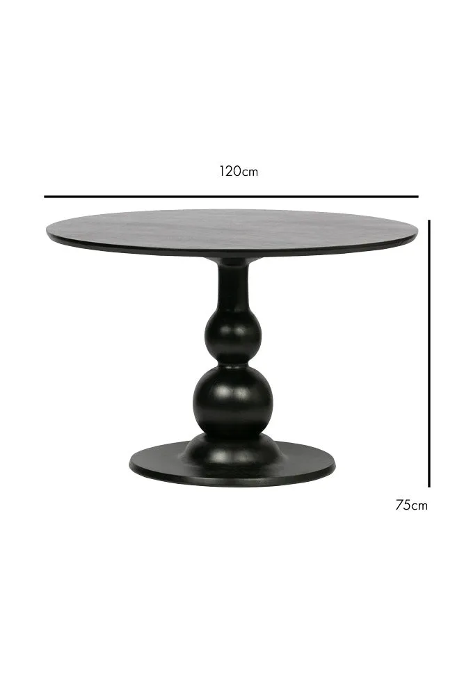 Black Mango Wood Round Dining Table