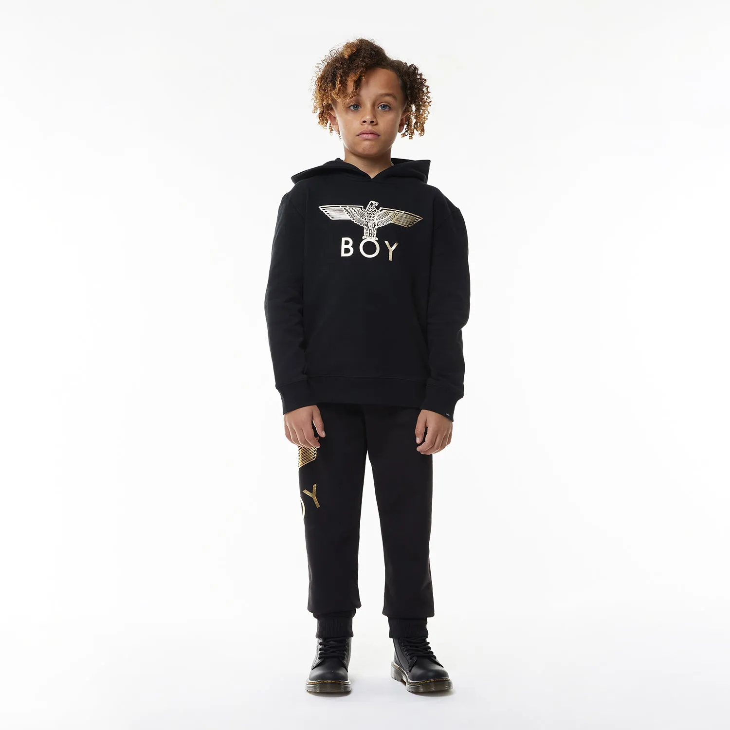 BOY EAGLE KIDS HOODIE BLACK/GOLD