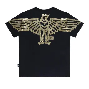 Black and Gold Boy Tape Eagle Backprint T-Shirt