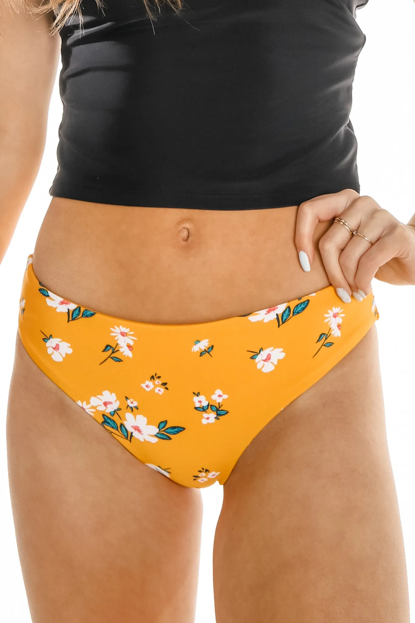 Breeze Reversible Bottoms | Mango/Floral | Final Sale