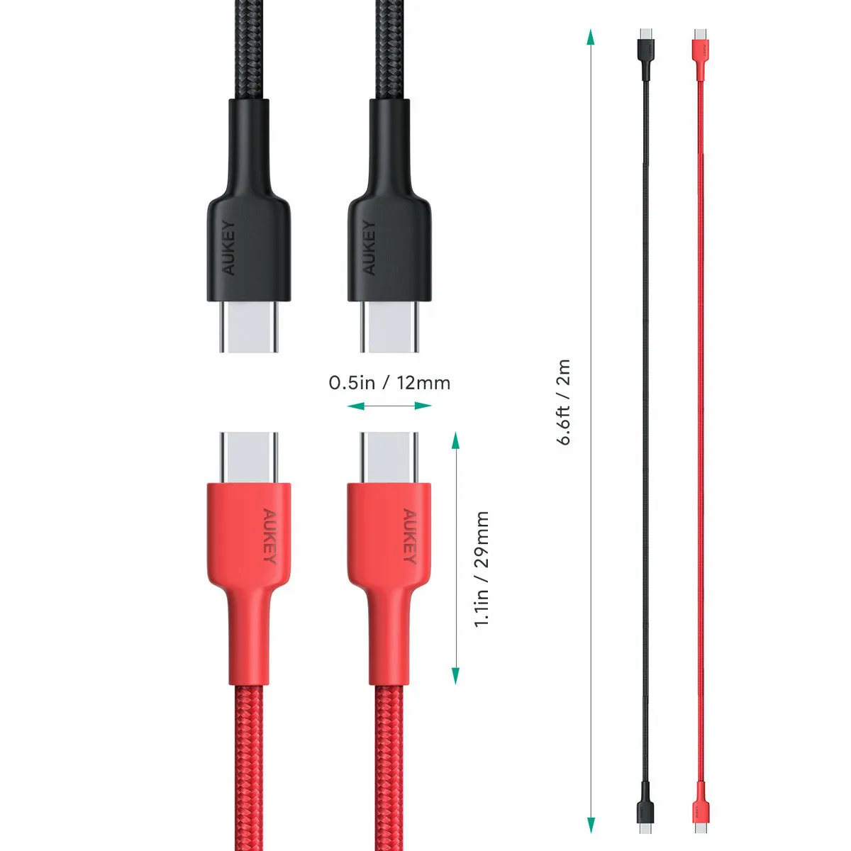 CB-CD28 USB C Cable USB C to USB C Cable [2 Pack 6.6ft]