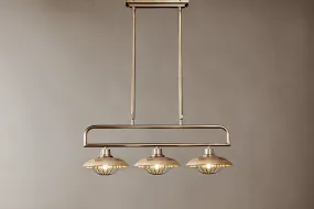 Chakai Mango Wood Pendant Lamp - Natural & Antique Brass