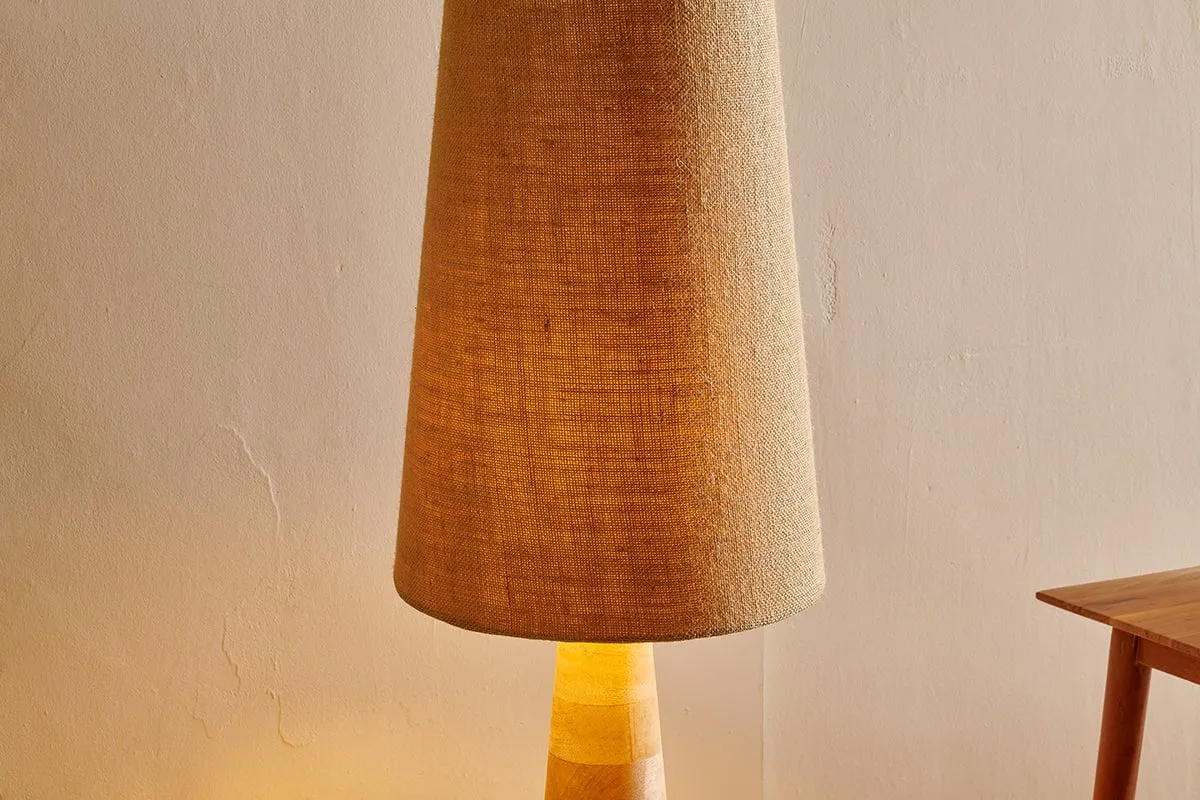 Chameli Tapered Mango Wood Floor Lamp