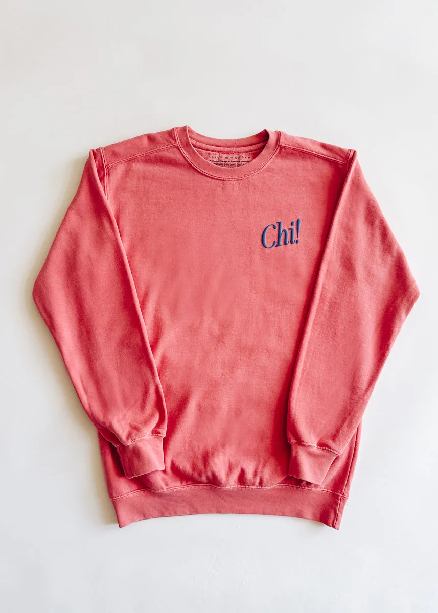 Chicago Forever! Garment-Dyed Sweatshirt - Watermelon