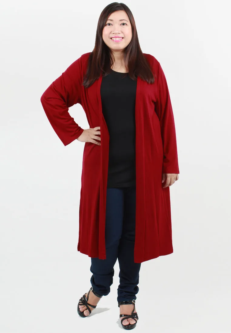 Connie Casual Cardigan - Dark Red (old)