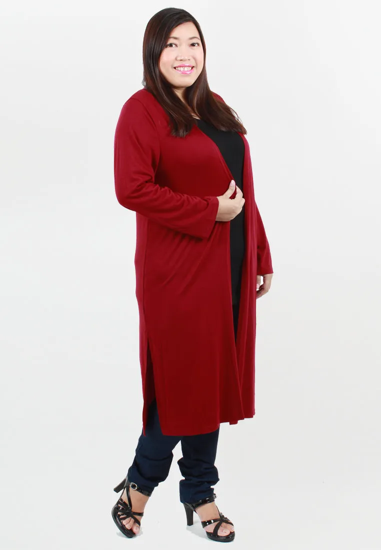 Connie Casual Cardigan - Dark Red (old)