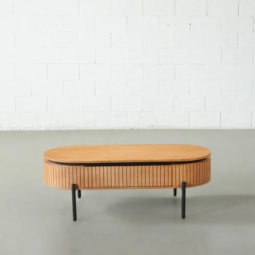 COPENHAGEN Fluted Solid Mango Wood Coffee Table