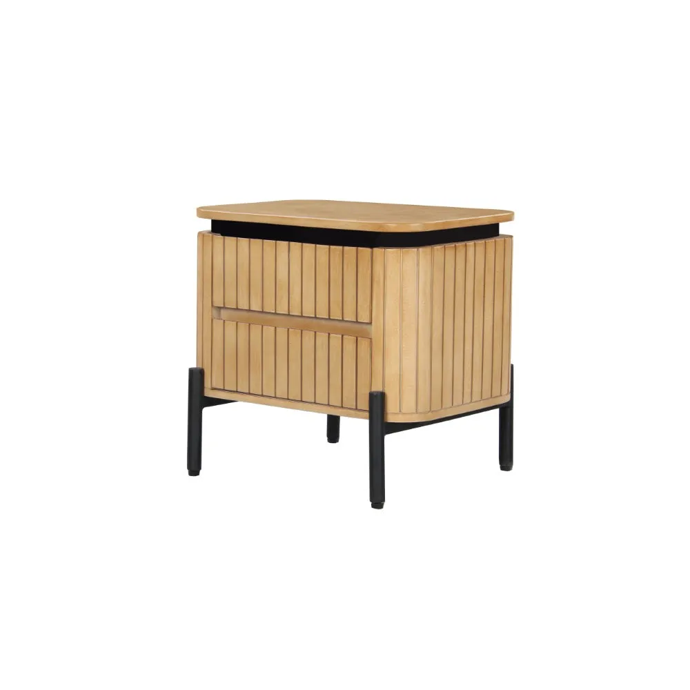 COPENHAGEN Fluted Solid Mango Wood Night Stand