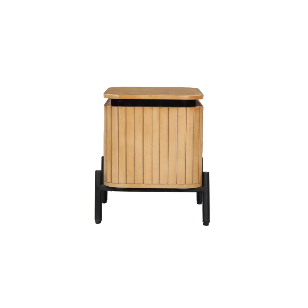 COPENHAGEN Fluted Solid Mango Wood Night Stand