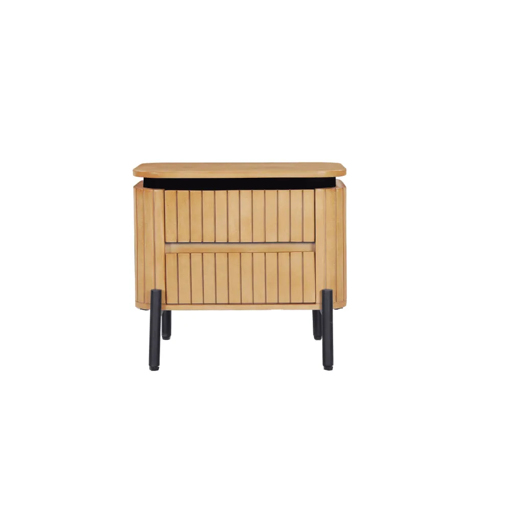 COPENHAGEN Fluted Solid Mango Wood Night Stand