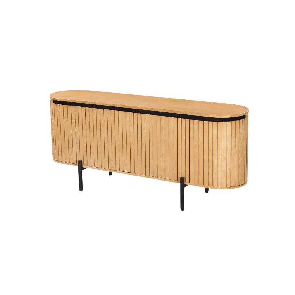 COPENHAGEN Fluted Solid Mango Wood TV Unit