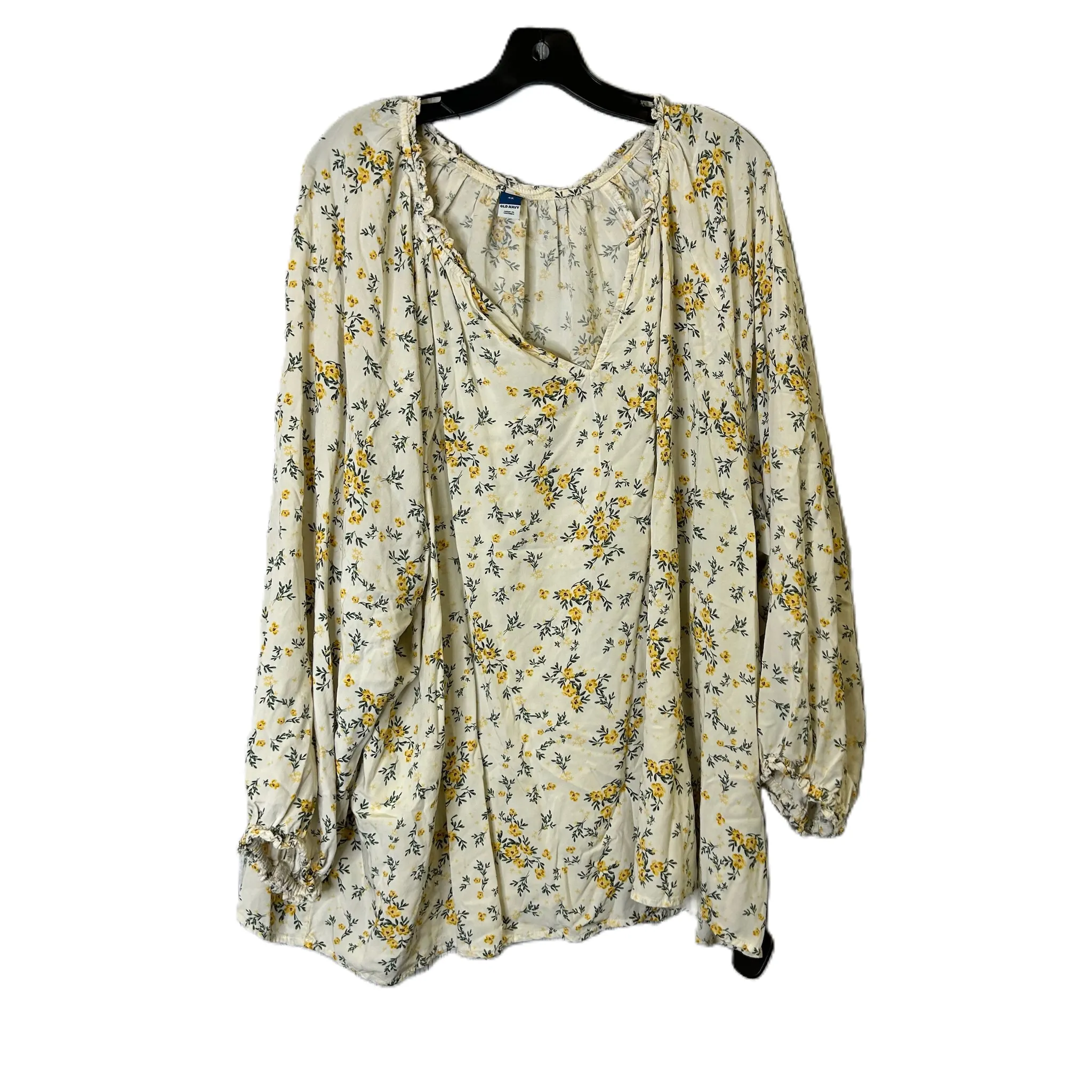 Cream Top Long Sleeve By Old Navy, Size: 4x