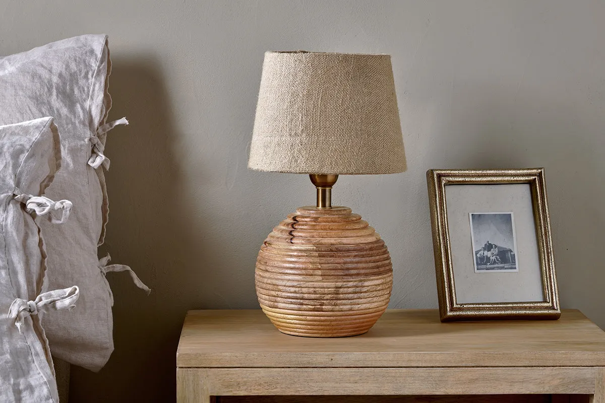 Drisana Mango Wood Bedside Table Lamp