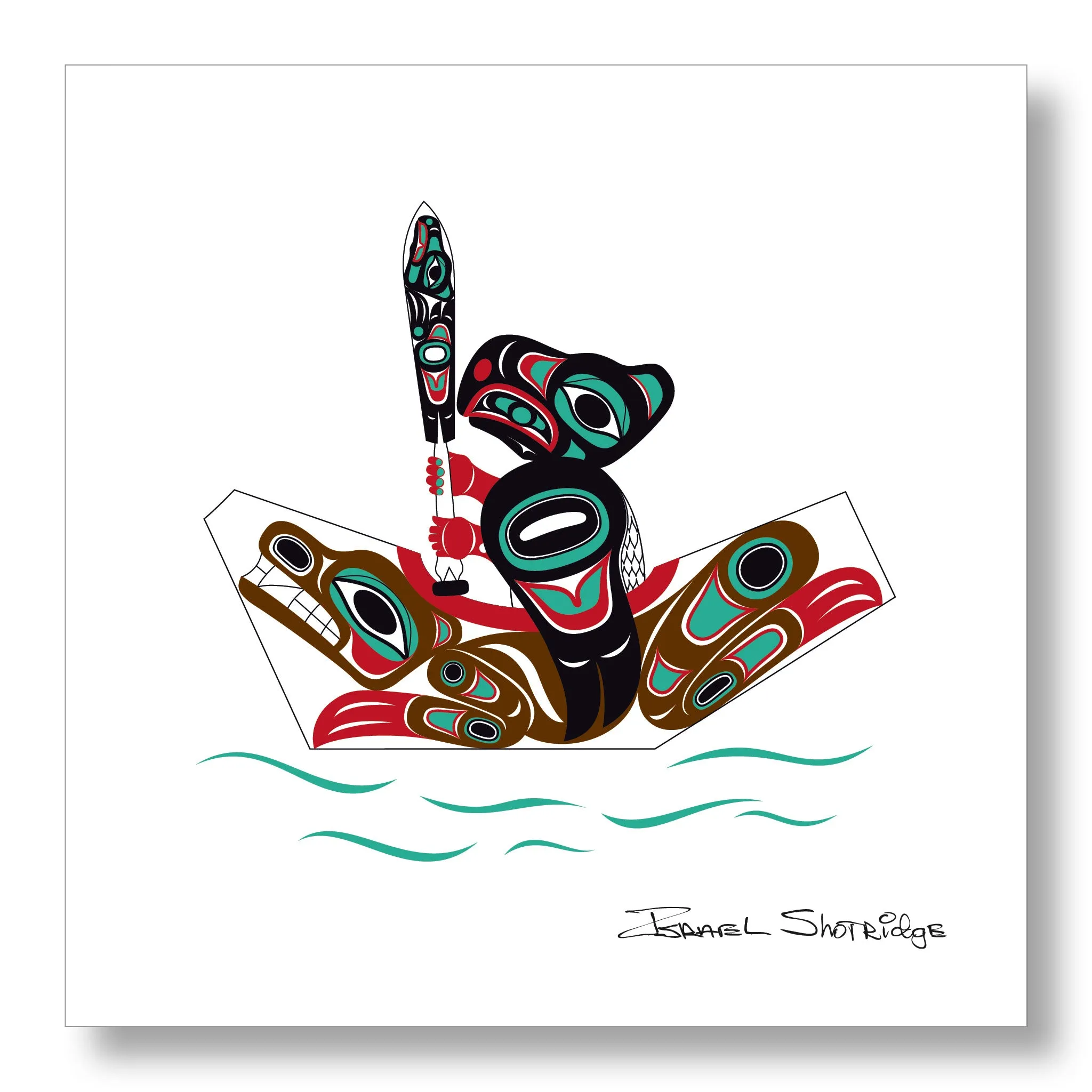 Eagle & Bear Canoe - Limited Edition Formline Art Print