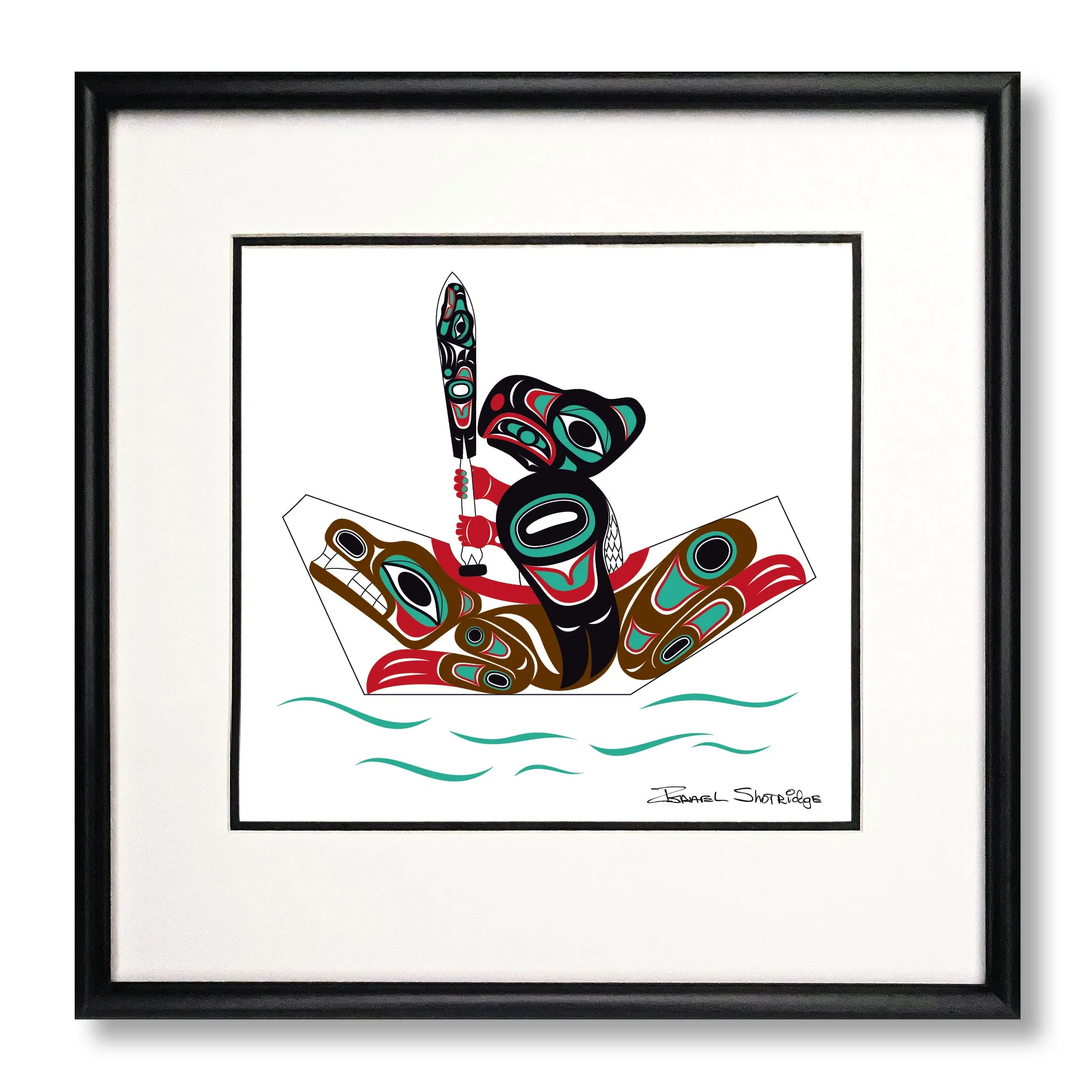 Eagle & Bear Canoe - Limited Edition Formline Art Print