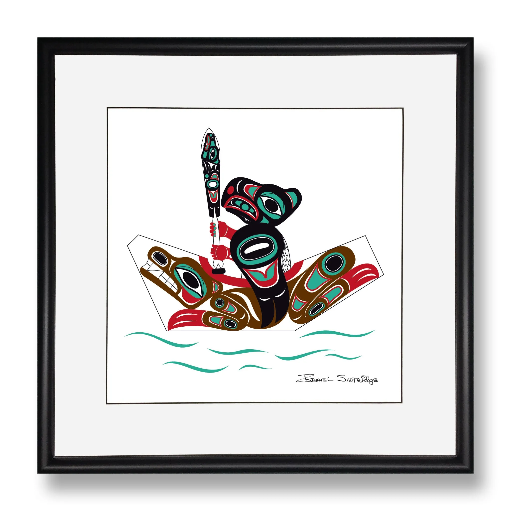 Eagle & Bear Canoe - Limited Edition Formline Art Print