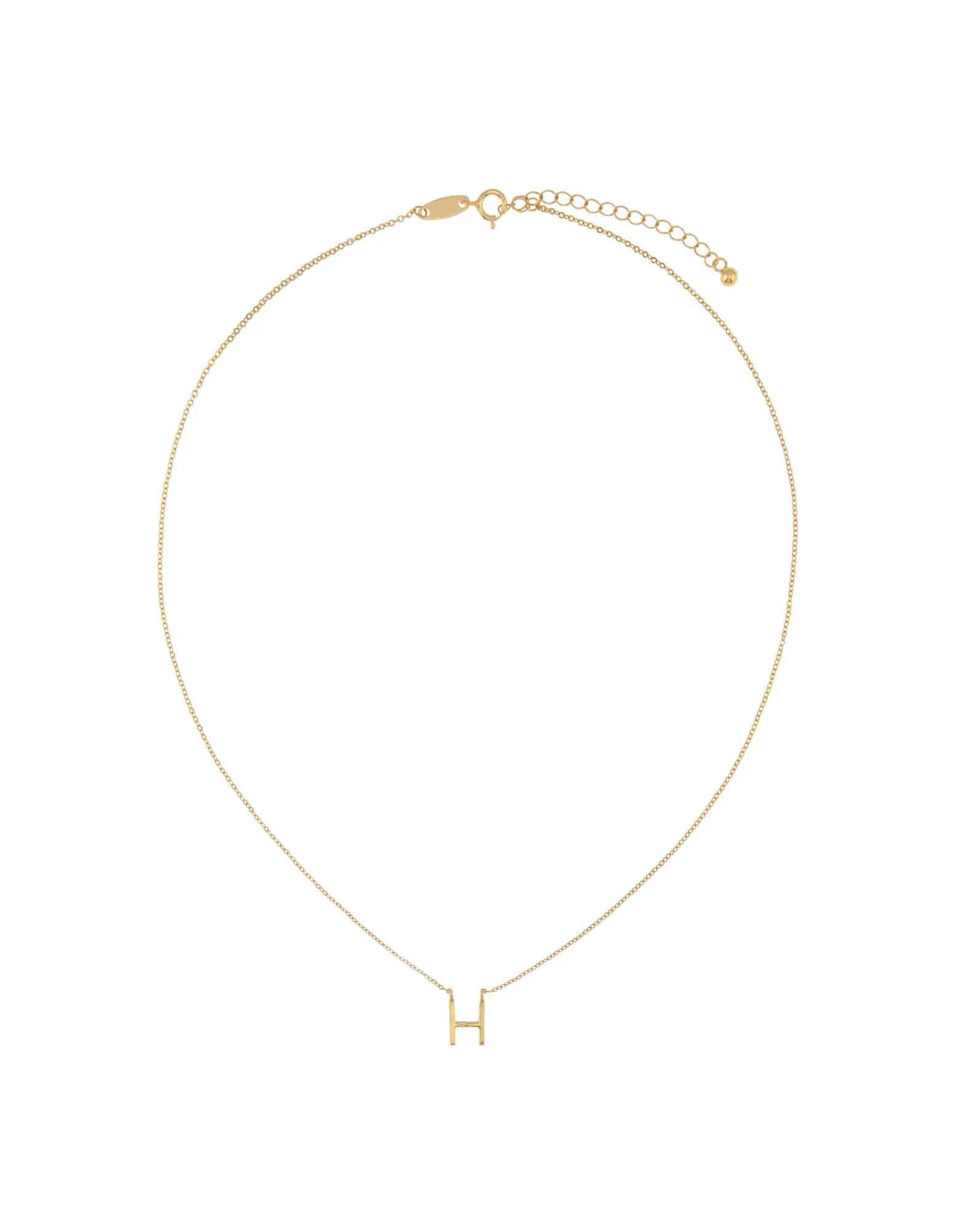 Elly Lou Timeless Initial Necklace - H- Gold