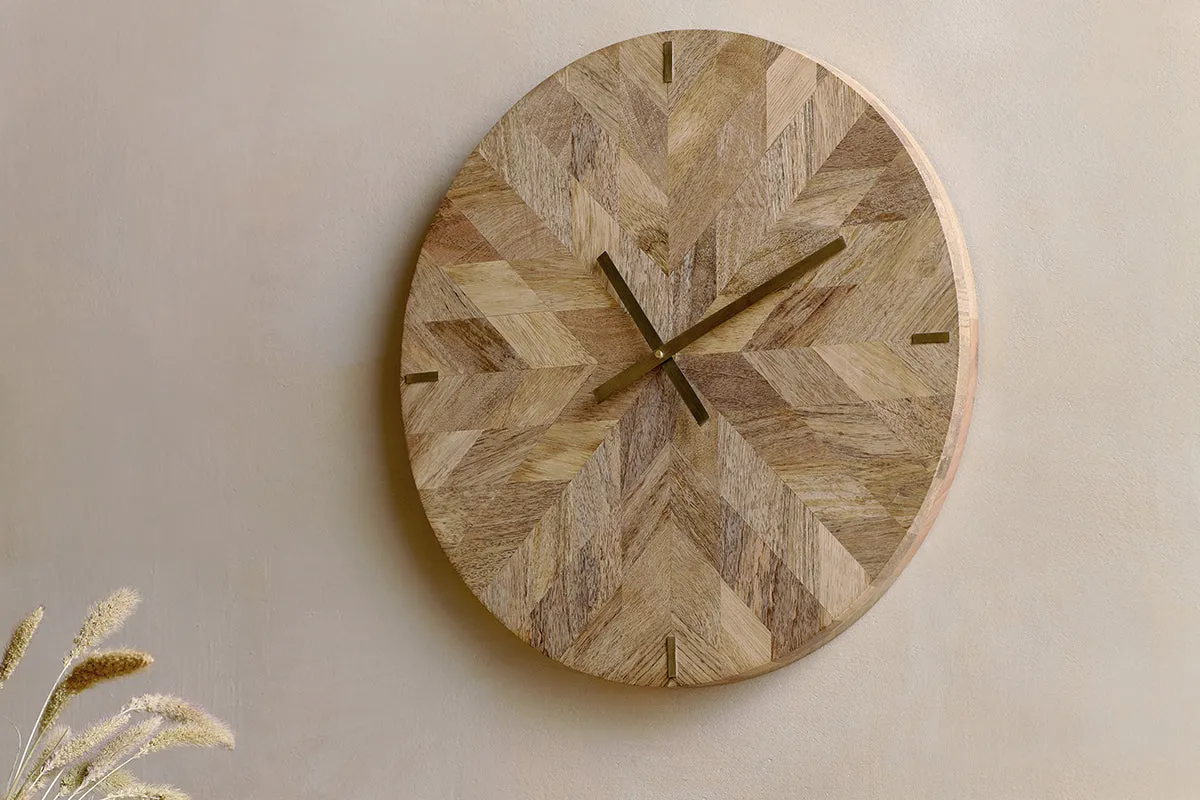 Enugu Mango Wood Clock - Natural