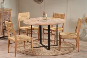 Fia Mango Wood Round Dining Table